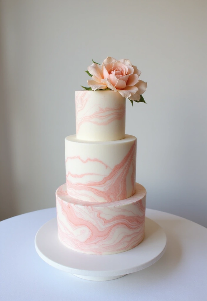 25+ Simple Wedding Cake Ideas That Are Chic and Elegant - 5. Minimalist Marbling