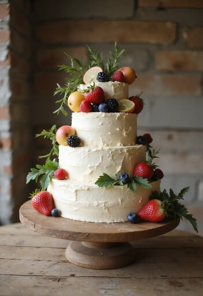 25+ Simple Wedding Cake Ideas That Are Chic and Elegant - 7. Rustic Charm with Buttercream