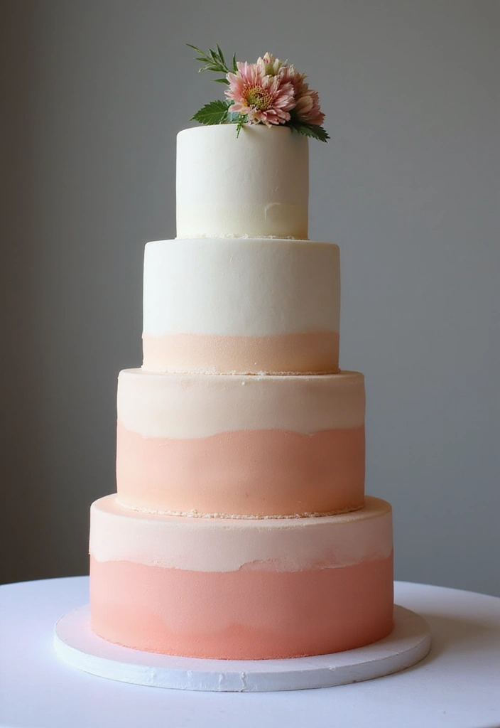 25+ Simple Wedding Cake Ideas That Are Chic and Elegant - 8. Elegant Ombre Effect
