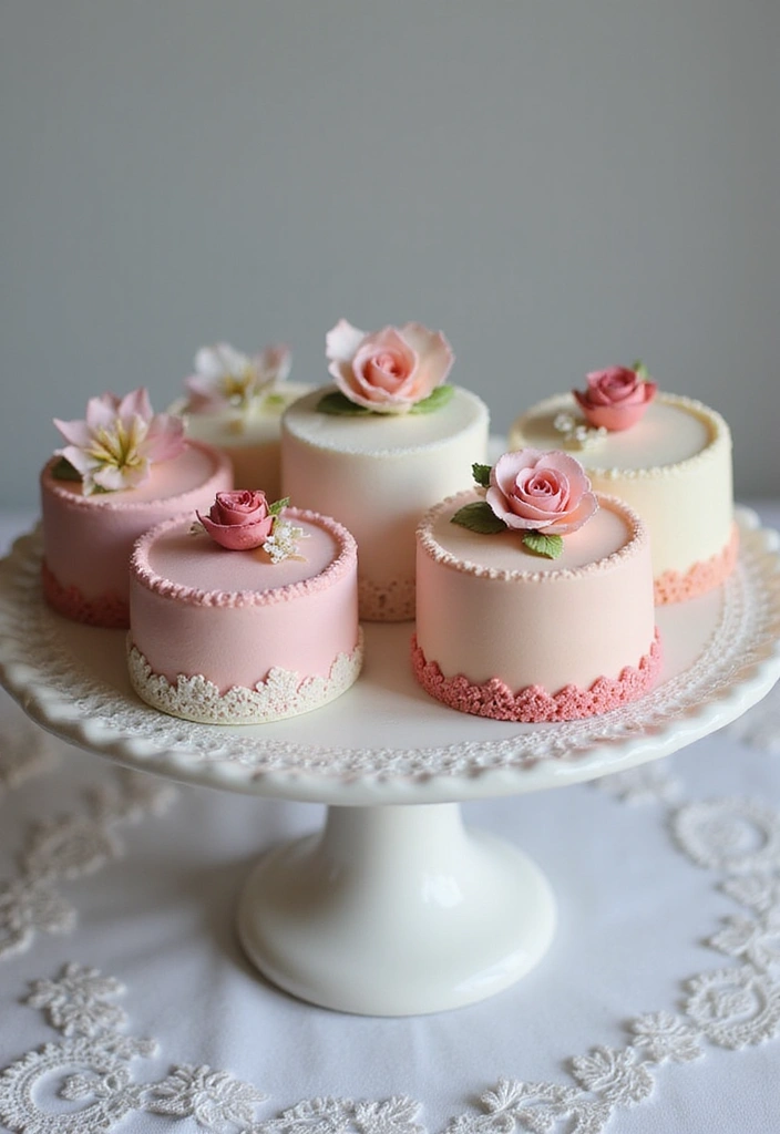 25+ Small Wedding Cake Ideas That Are Elegant and Affordable - 2. Mini Fondant Cakes