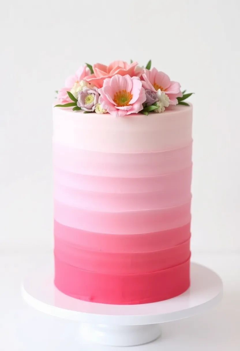 25+ Small Wedding Cake Ideas That Are Elegant and Affordable - 7. Ombre Buttercream Cake
