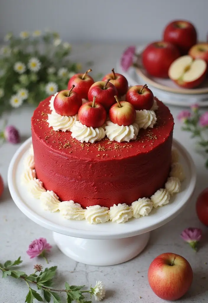 25+ Snow White Cake Ideas for a Classic Fairytale Party - 1. The Enchanted Apple Cake