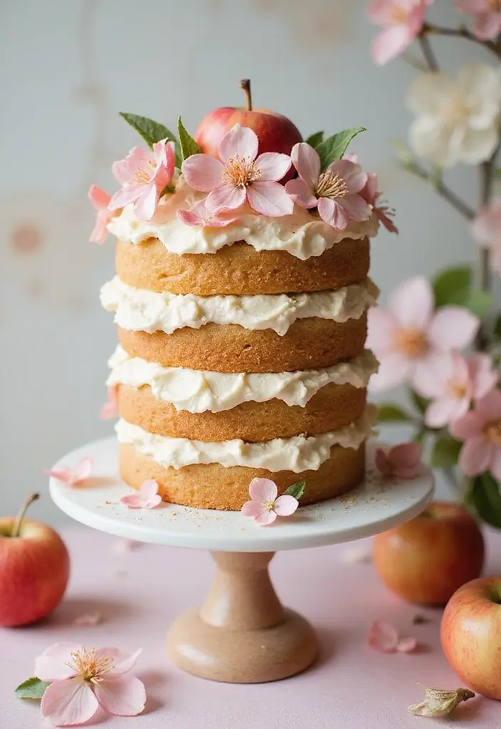 25+ Snow White Cake Ideas for a Classic Fairytale Party - 14. The Apple Blossom Cake