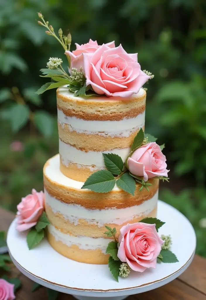 25+ Snow White Cake Ideas for a Classic Fairytale Party - 16. The Rose Garden Cake