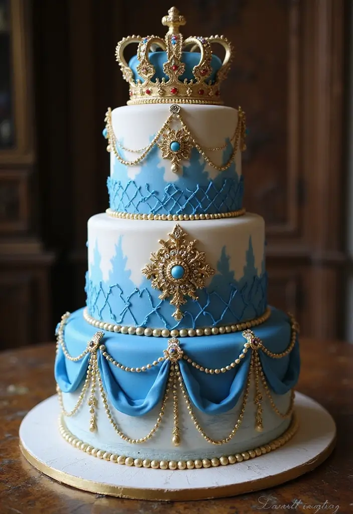 25+ Snow White Cake Ideas for a Classic Fairytale Party - 20. The Charming Royal Cake