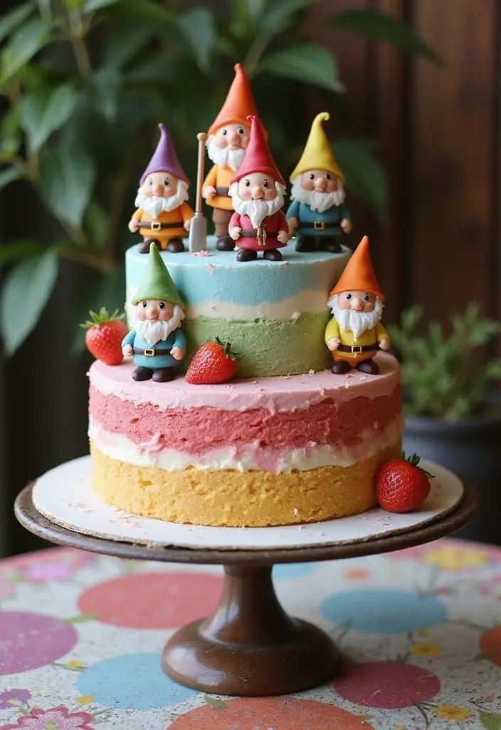 25+ Snow White Cake Ideas for a Classic Fairytale Party - 6. The Seven Dwarfs Delight Cake