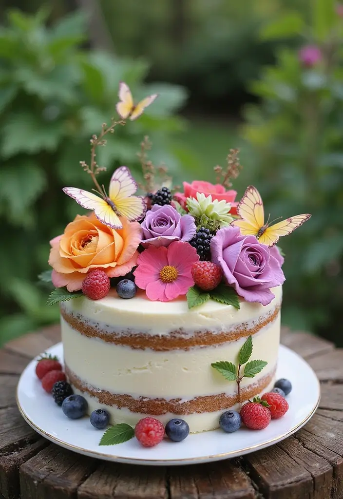 25+ Snow White Cake Ideas for a Classic Fairytale Party - 9. The Fairytale Garden Cake