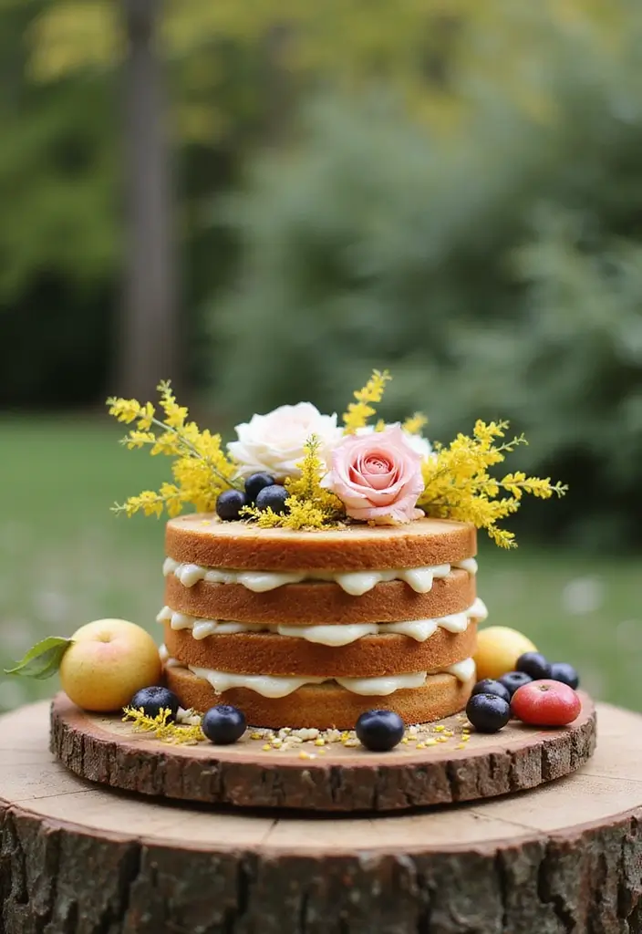 25+ Spring Wedding Cake Ideas Blooming with Fresh Florals - 1. Naked Cakes with Fresh Blooms