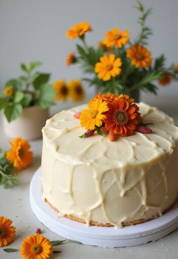 25+ Spring Wedding Cake Ideas Blooming with Fresh Florals - 14. Glazed Cakes with Edible Flowers