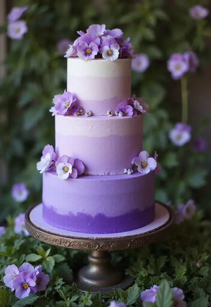 25+ Spring Wedding Cake Ideas Blooming with Fresh Florals - 2. Ombre Floral Cakes