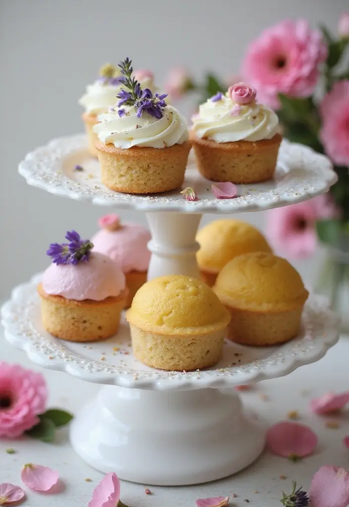 25+ Spring Wedding Cake Ideas Blooming with Fresh Florals - 20. Floral Tasting Plate Cakes