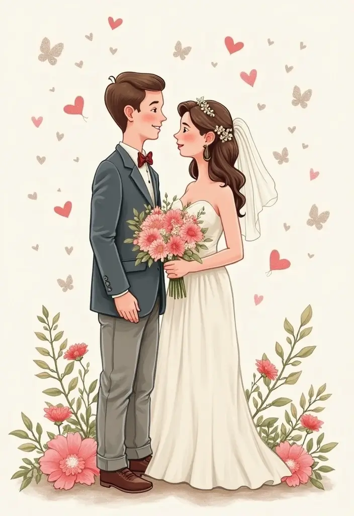 25+ Sweet and Funny Bridal Shower Card Ideas You’ll Want to Copy - 20. Custom Illustrations: Personal Touch