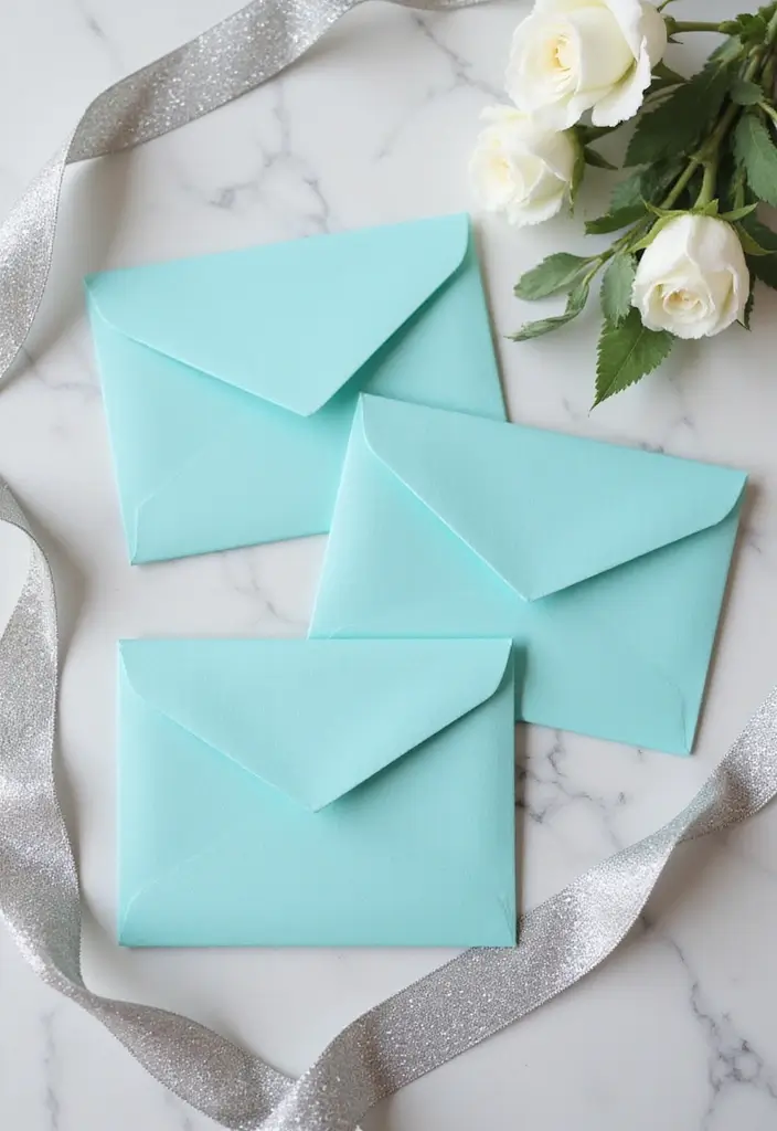 25+ Tiffany & Co Bridal Shower Ideas in Iconic Blue Style - 1. Tiffany Blue Invitations