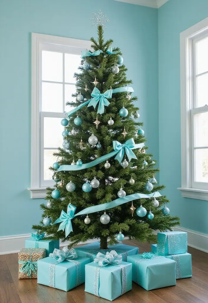 25+ Tiffany & Co Bridal Shower Ideas in Iconic Blue Style - 14. Tiffany Blue Gift Tree