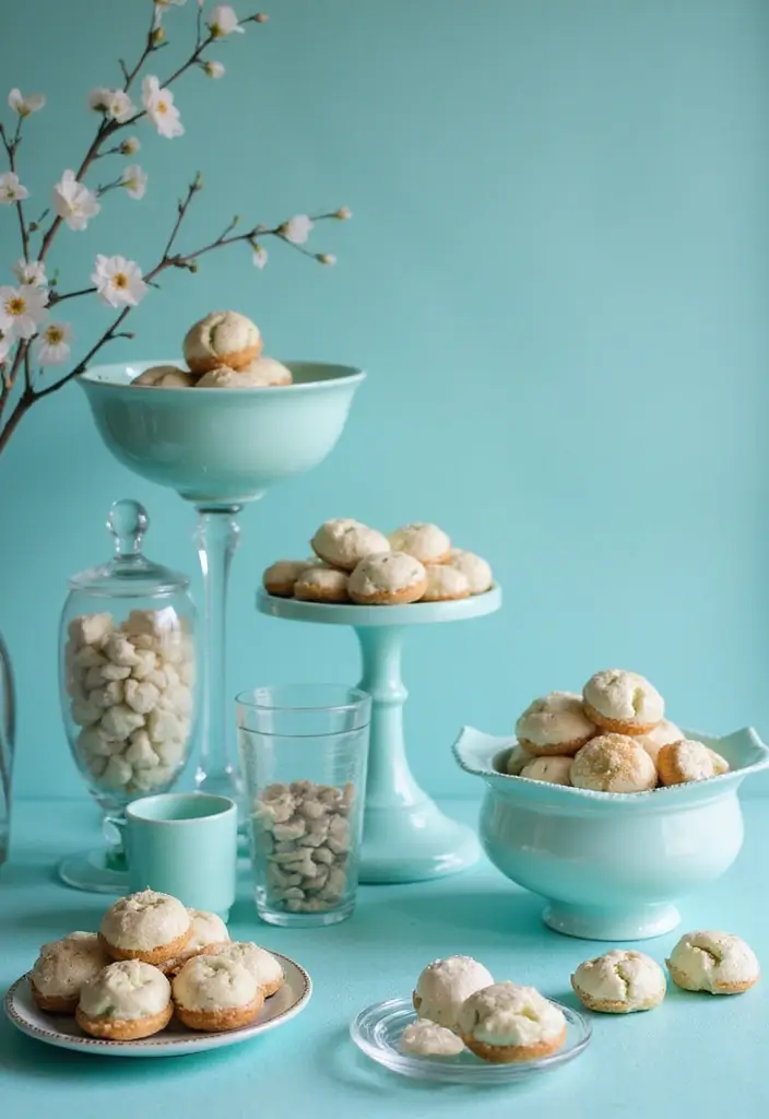 25+ Tiffany & Co Bridal Shower Ideas in Iconic Blue Style - 16. Elegant Tiffany Blue Sweets Table