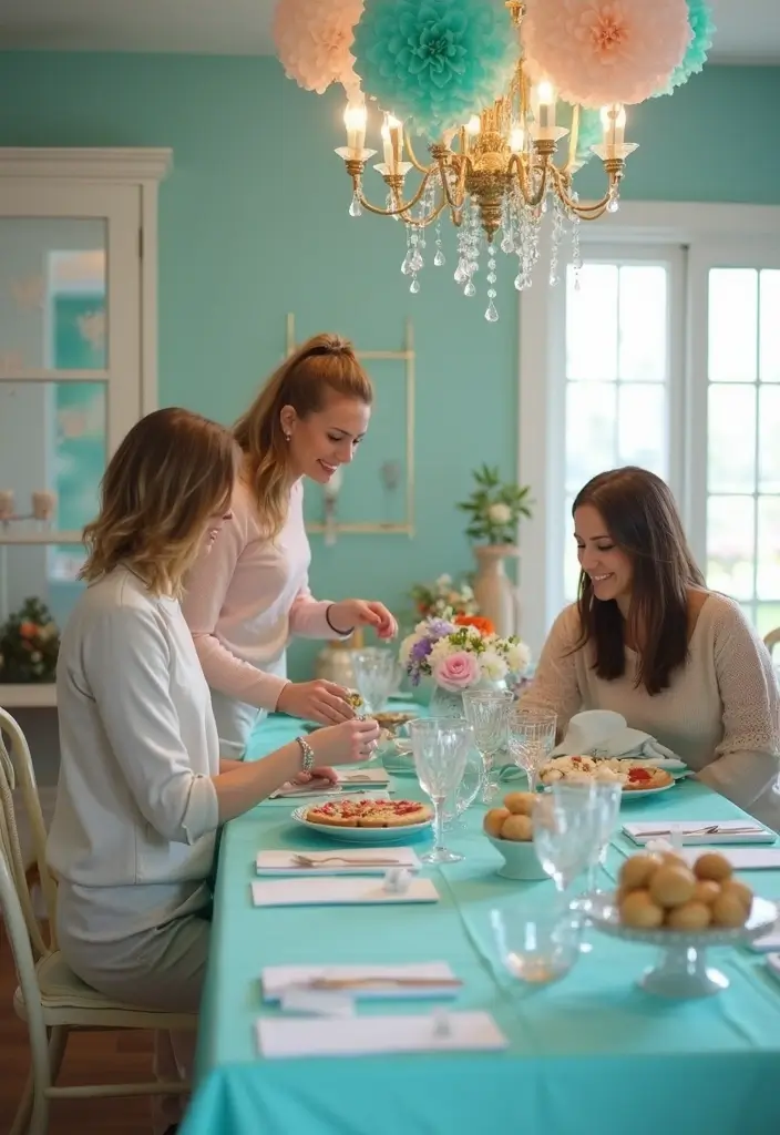 25+ Tiffany & Co Bridal Shower Ideas in Iconic Blue Style - 25. Tiffany Blue Behind-The-Scenes Prep