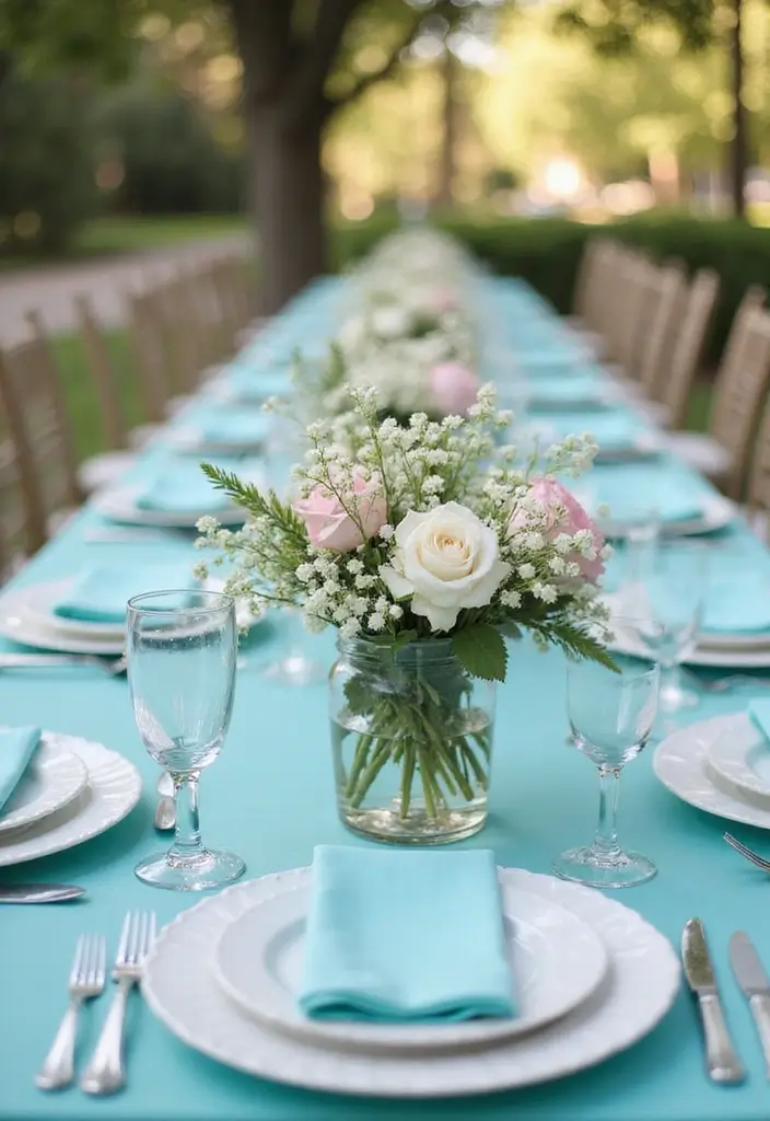 25+ Tiffany & Co Bridal Shower Ideas in Iconic Blue Style - 4. Tiffany Blue Table Settings
