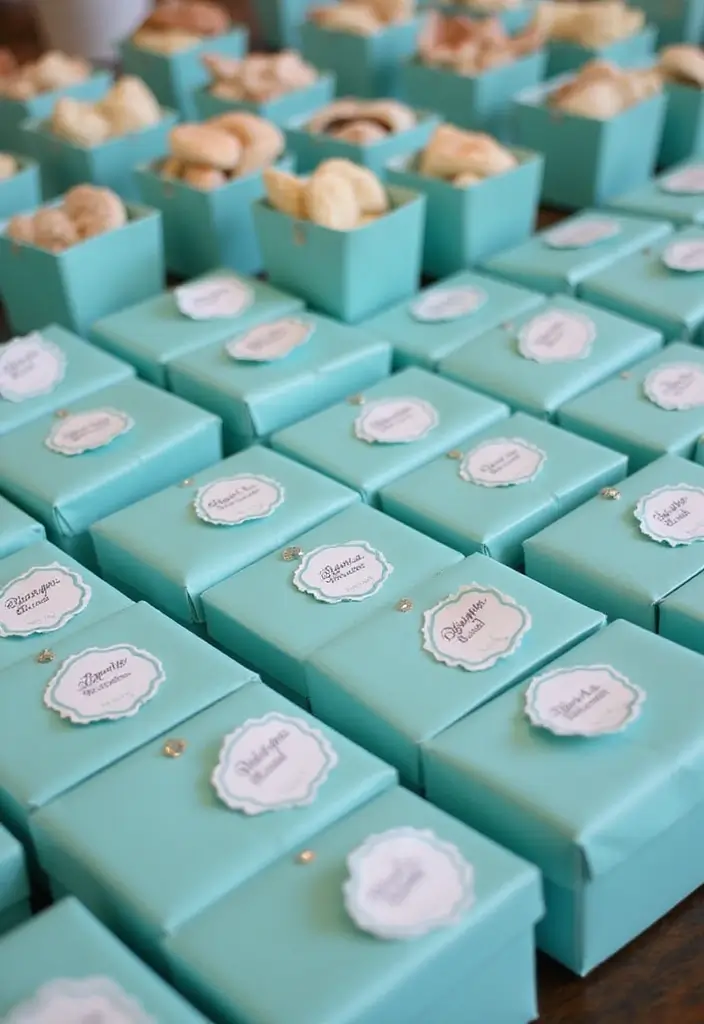 25+ Tiffany & Co Bridal Shower Ideas in Iconic Blue Style - 6. Tiffany Blue Favors