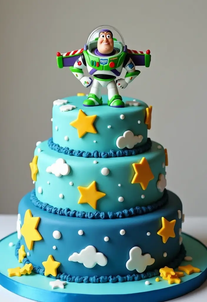 25+ Toy Story Cake Ideas for Buzz & Woody Fans 1 25+ Toy Story Cake Ideas for Buzz & Woody Fans - 1. Buzz Lightyear Galaxy Cake