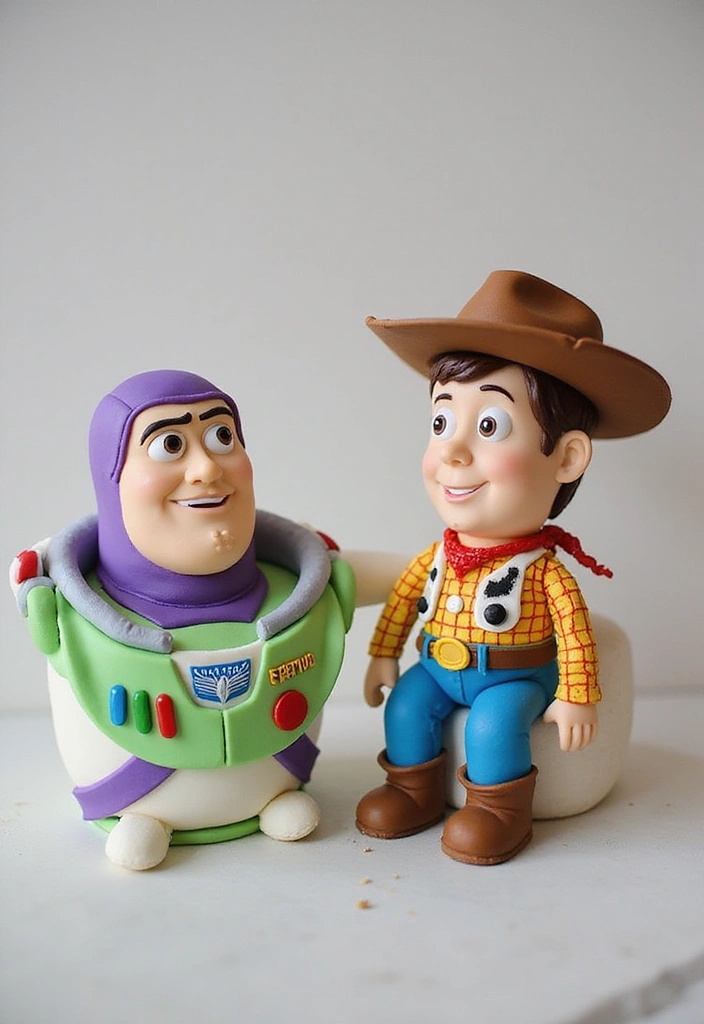 25+ Toy Story Cake Ideas for Buzz & Woody Fans 71 25+ Toy Story Cake Ideas for Buzz & Woody Fans - 11. Buzz and Woody Cake Duo