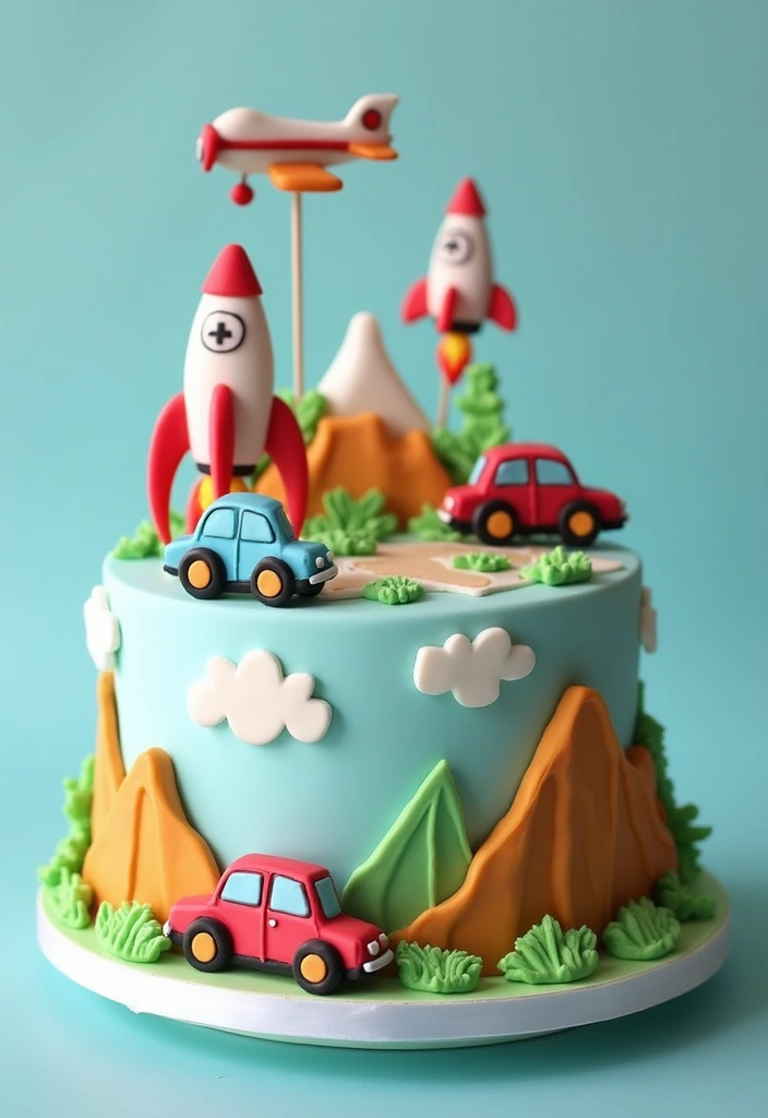 25+ Toy Story Cake Ideas for Buzz & Woody Fans 90 25+ Toy Story Cake Ideas for Buzz & Woody Fans - 14. Toy Story Travel Cake