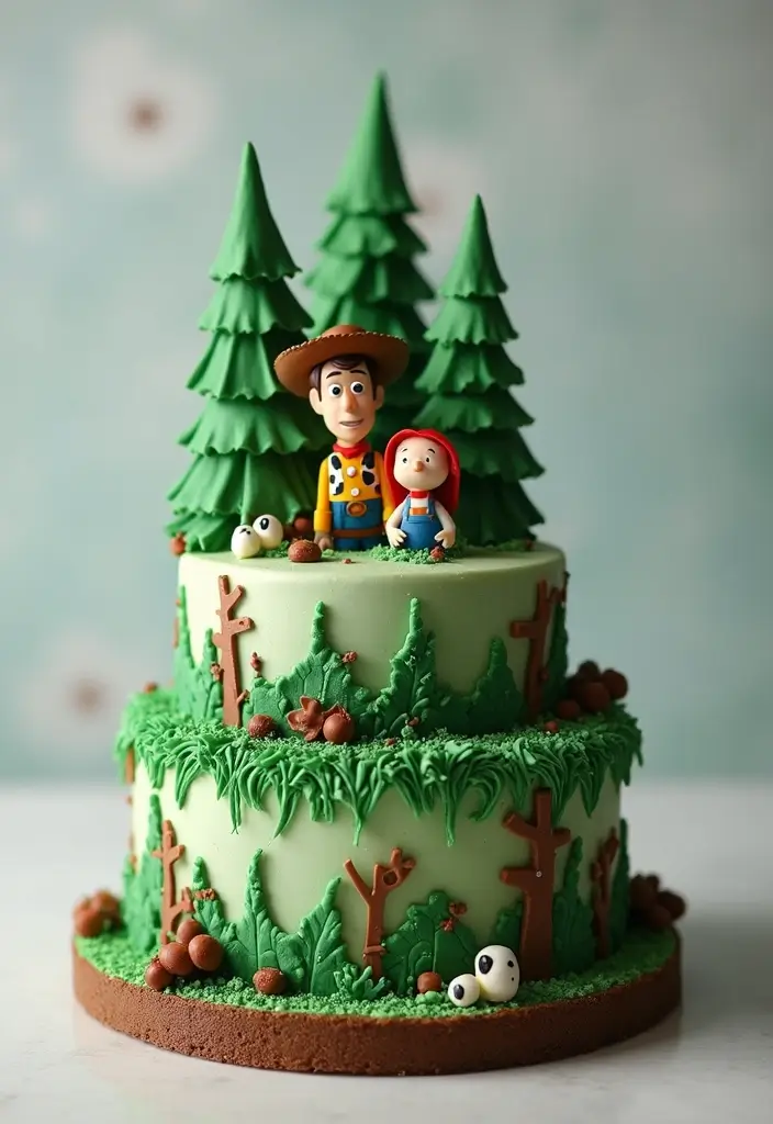 25+ Toy Story Cake Ideas for Buzz & Woody Fans 97 25+ Toy Story Cake Ideas for Buzz & Woody Fans - 15. Toy Story Forest Cake