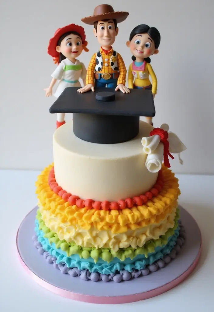 25+ Toy Story Cake Ideas for Buzz & Woody Fans 130 25+ Toy Story Cake Ideas for Buzz & Woody Fans - 20. Toy Story Graduation Cake