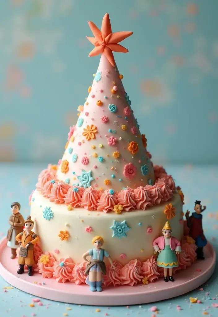 25+ Toy Story Cake Ideas for Buzz & Woody Fans 163 25+ Toy Story Cake Ideas for Buzz & Woody Fans - 25. Toy Story Party Hat Cake