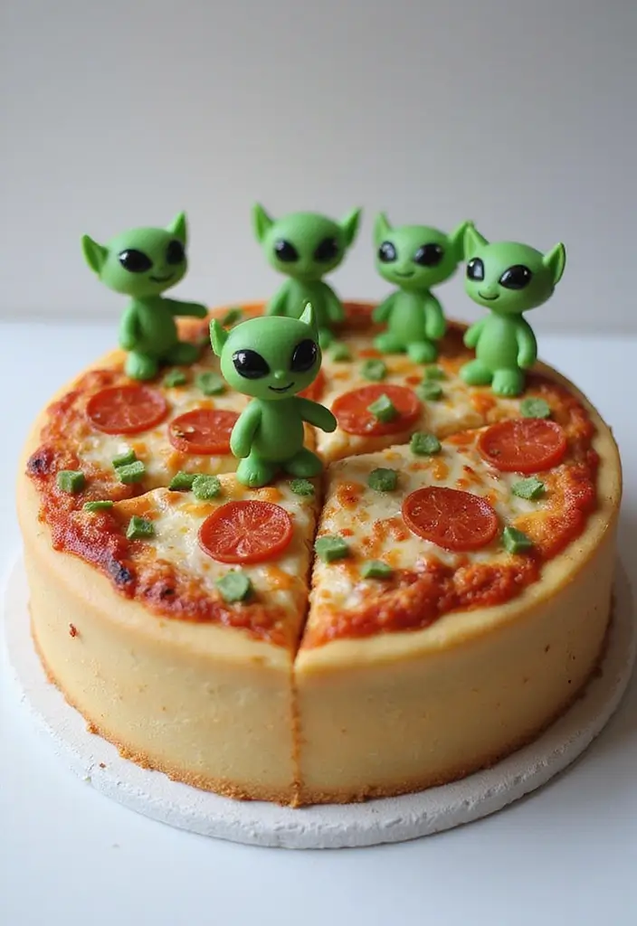 25+ Toy Story Cake Ideas for Buzz & Woody Fans 43 25+ Toy Story Cake Ideas for Buzz & Woody Fans - 7. Pizza Planet Cake
