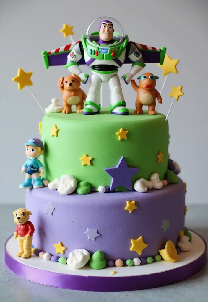 25+ Toy Story Cake Ideas for Buzz & Woody Fans 50 25+ Toy Story Cake Ideas for Buzz & Woody Fans - 8. Buzz Lightyear Adventure Cake