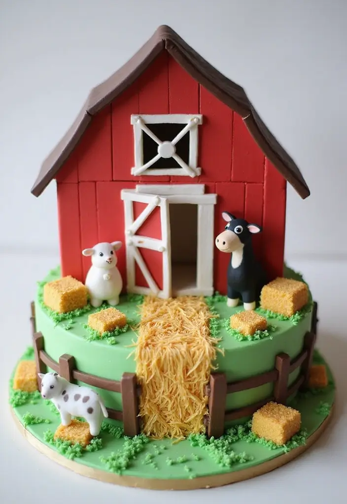 25+ Toy Story Cake Ideas for Buzz & Woody Fans 57 25+ Toy Story Cake Ideas for Buzz & Woody Fans - 9. Woody's Farm Cake