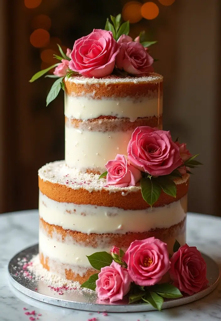 25+ Two-Tier Wedding Cake Ideas That Are Small Yet Stunning - 15. Glazed Cake Design