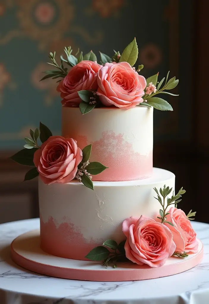 25+ Two-Tier Wedding Cake Ideas That Are Small Yet Stunning - 5. Bold Single Color Theme