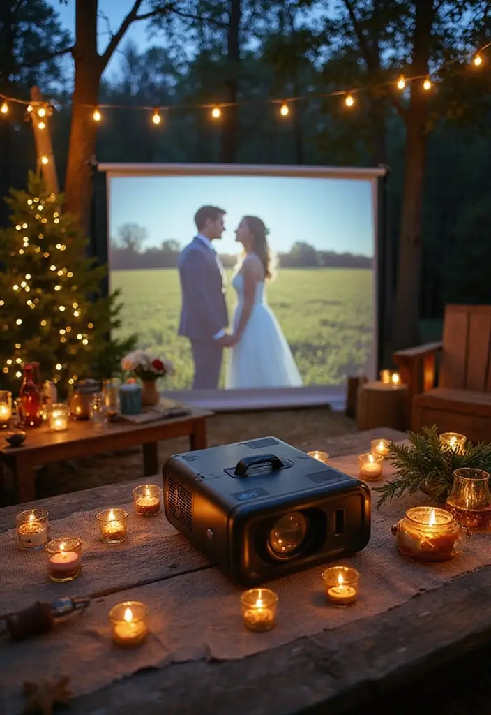 30 BBQ Bridal Shower Ideas for a Fun Backyard Bash - 13. Rustic Photo Slideshow