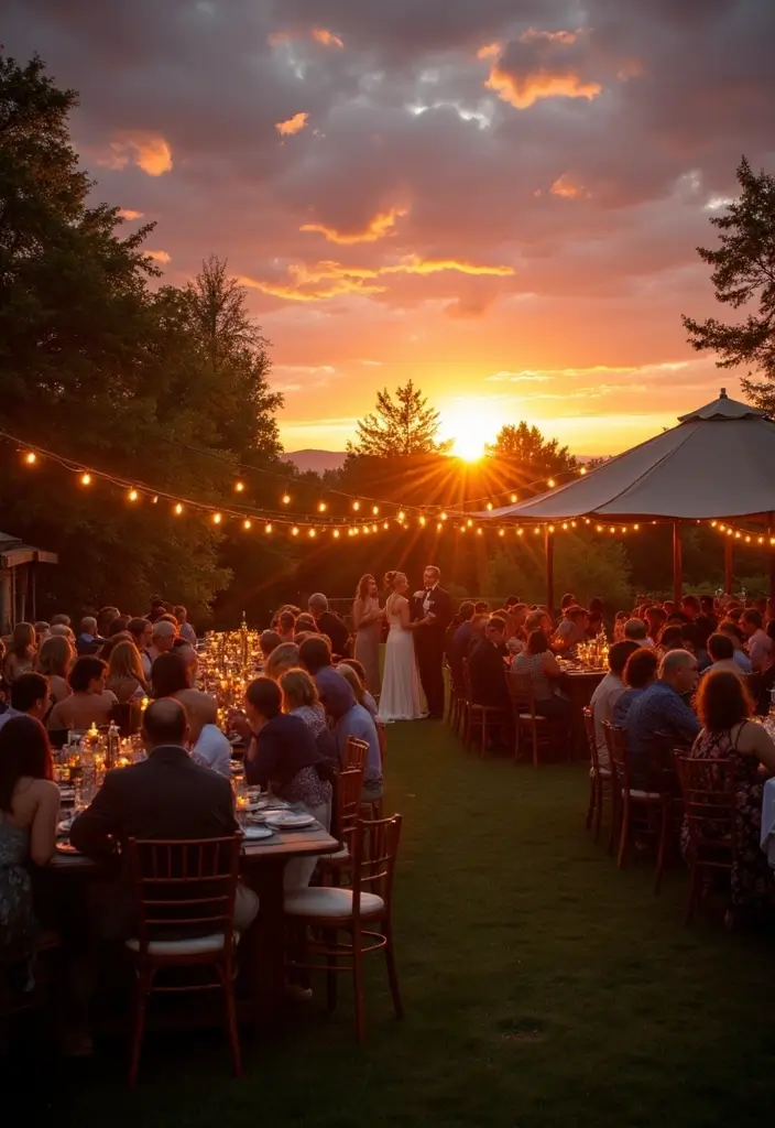 30 BBQ Bridal Shower Ideas for a Fun Backyard Bash - 23. Sunset Ceremony
