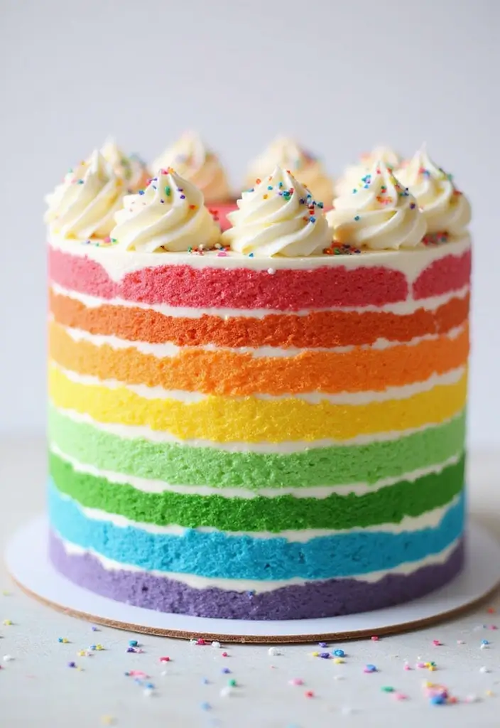 30 Birthday Cake Ideas for Mom That Show Love and Appreciation 98 30 Birthday Cake Ideas for Mom That Show Love and Appreciation - 16. Rainbow Surprise Cake