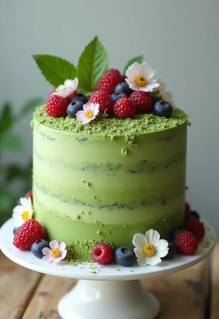 30 Birthday Cake Ideas for Mom That Show Love and Appreciation 126 30 Birthday Cake Ideas for Mom That Show Love and Appreciation - 20. Matcha Green Tea Cake