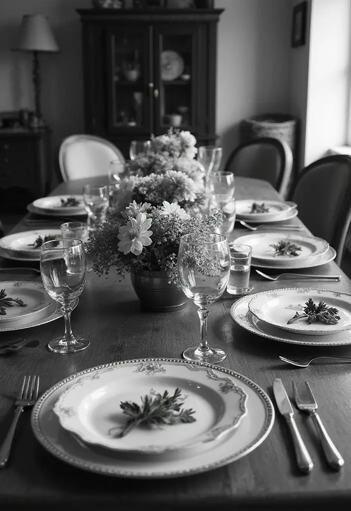 30 Black & White Bridal Shower Ideas for a Timeless Chic Look - 2. Monochrome Table Settings