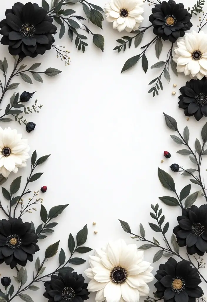 30 Black & White Bridal Shower Ideas for a Timeless Chic Look - 23. Themed Background Displays