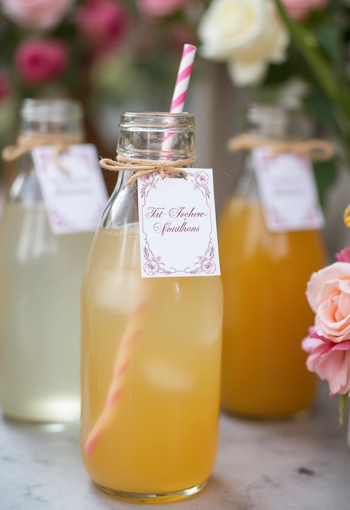 30 Black & White Bridal Shower Ideas for a Timeless Chic Look - 26. Personalized Drink Tags