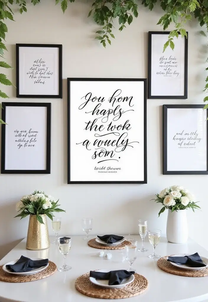 30 Black & White Bridal Shower Ideas for a Timeless Chic Look - 28. Black and White Inspirational Quotes
