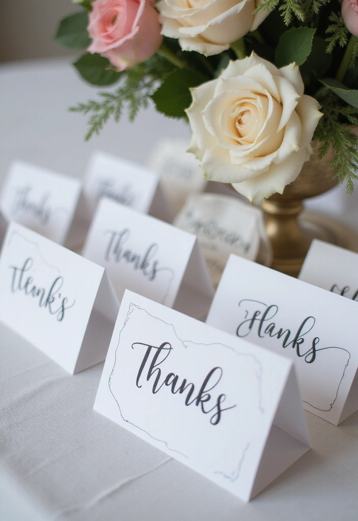 30 Black & White Bridal Shower Ideas for a Timeless Chic Look - 30. Thoughtful Thank You Cards