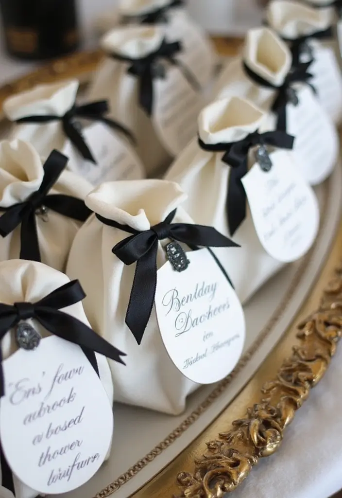 30 Black & White Bridal Shower Ideas for a Timeless Chic Look - 7. Timeless Bridal Shower Favors