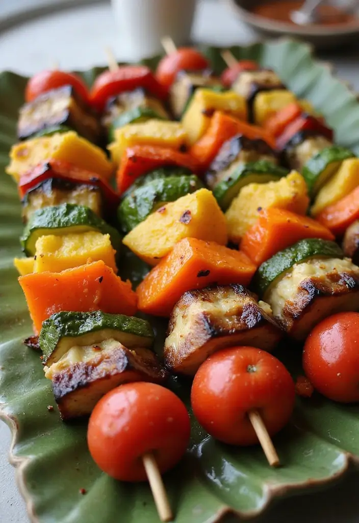 30+ Bridal Shower Food Ideas That’ll Wow Every Guest - 6. Rainbow Vegetable Skewers