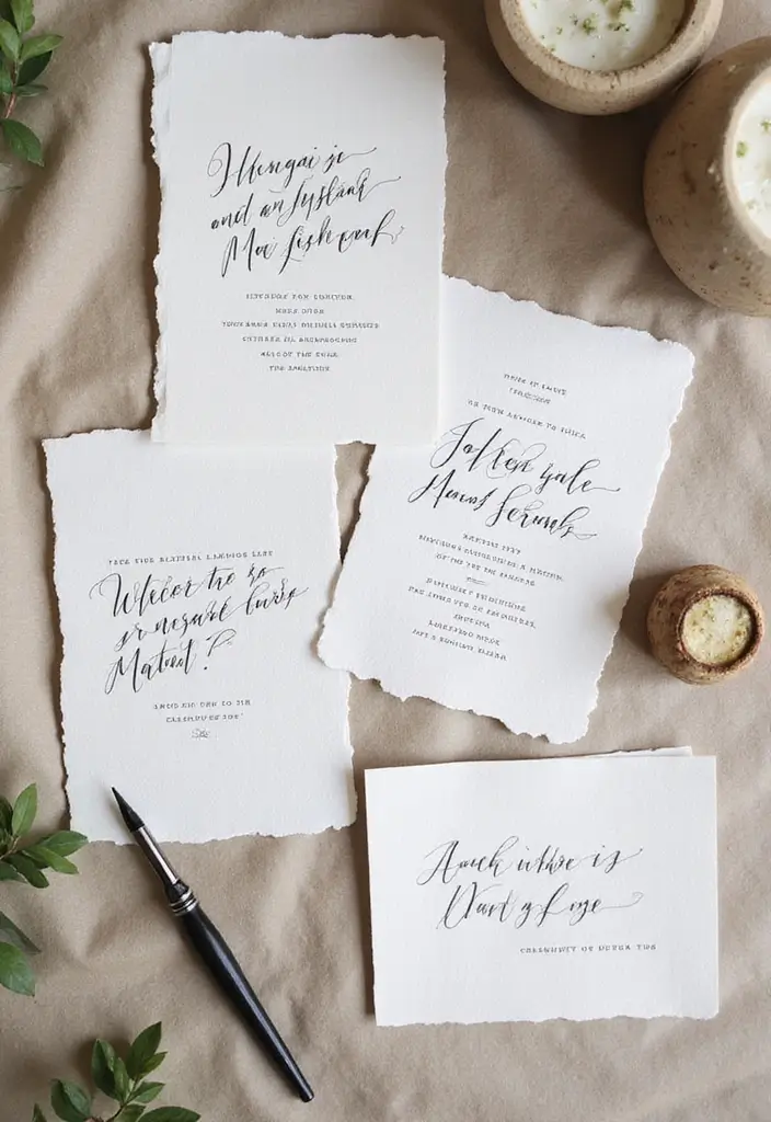 30 Bridal Shower Invitation Ideas That Set the Perfect Tone - 10. Eco-Friendly Calligraphy Invites