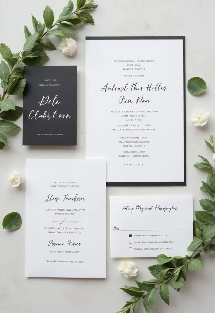 30 Bridal Shower Invitation Ideas That Set the Perfect Tone - 12. Minimalist Black and White Invites
