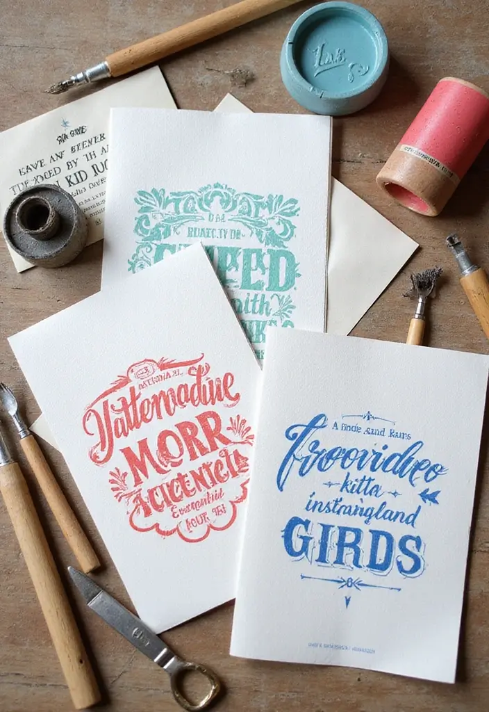 30 Bridal Shower Invitation Ideas That Set the Perfect Tone - 15. DIY Block Printing