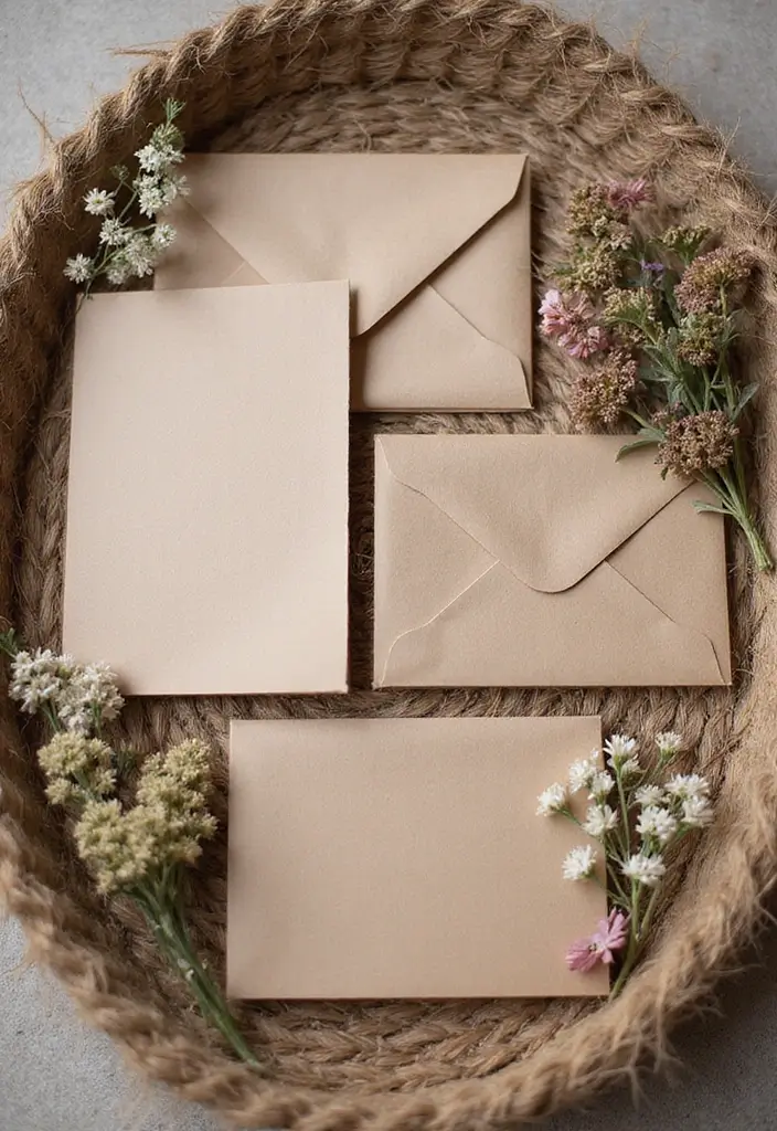 30 Bridal Shower Invitation Ideas That Set the Perfect Tone - 19. Rustic Twine and Brown Paper Invites