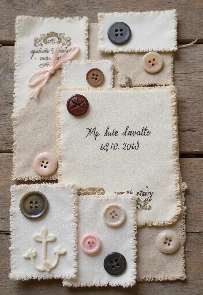 30 Bridal Shower Invitation Ideas That Set the Perfect Tone - 21. Upcycled Fabric Invitations