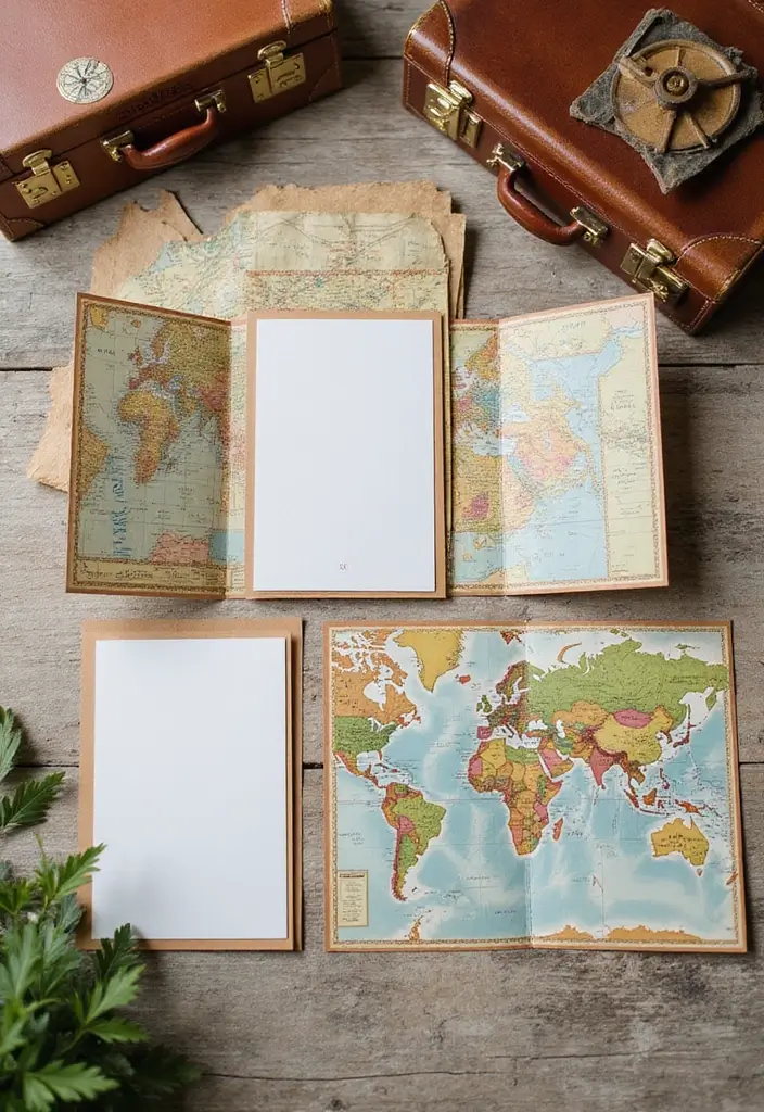 30 Bridal Shower Invitation Ideas That Set the Perfect Tone - 23. Openable Map Invitations